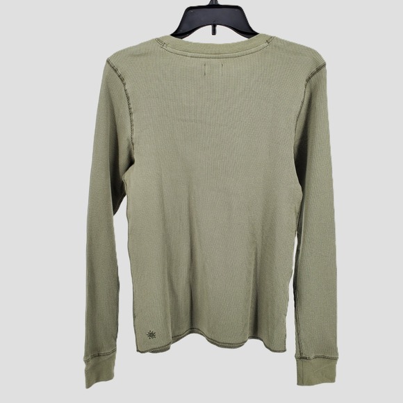 Alpine Design Women L Thermal Long Sleeve Top Olive Green Waffle Knit Organic - Picture 2 of 10
